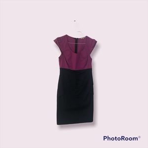 Purple and Black Sheath Dress.